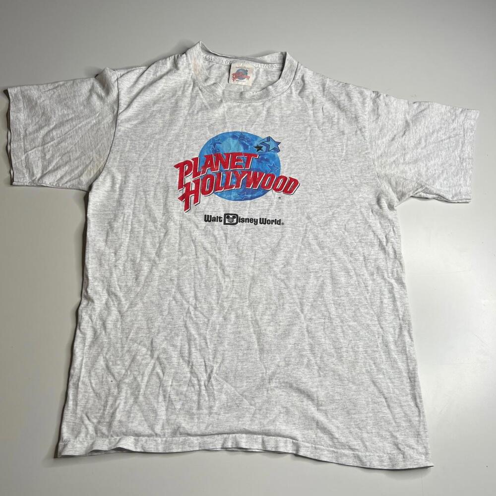 Vtg 90s Planet Hollywood WALT DISNEY WORLD‎ T-Shirt L Single Stitch MADE IN USA